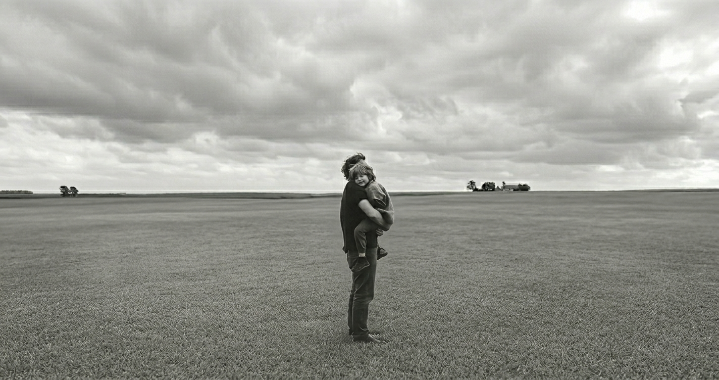Parent calmly sitting near a child during a tantrum, offering steady, loving presence